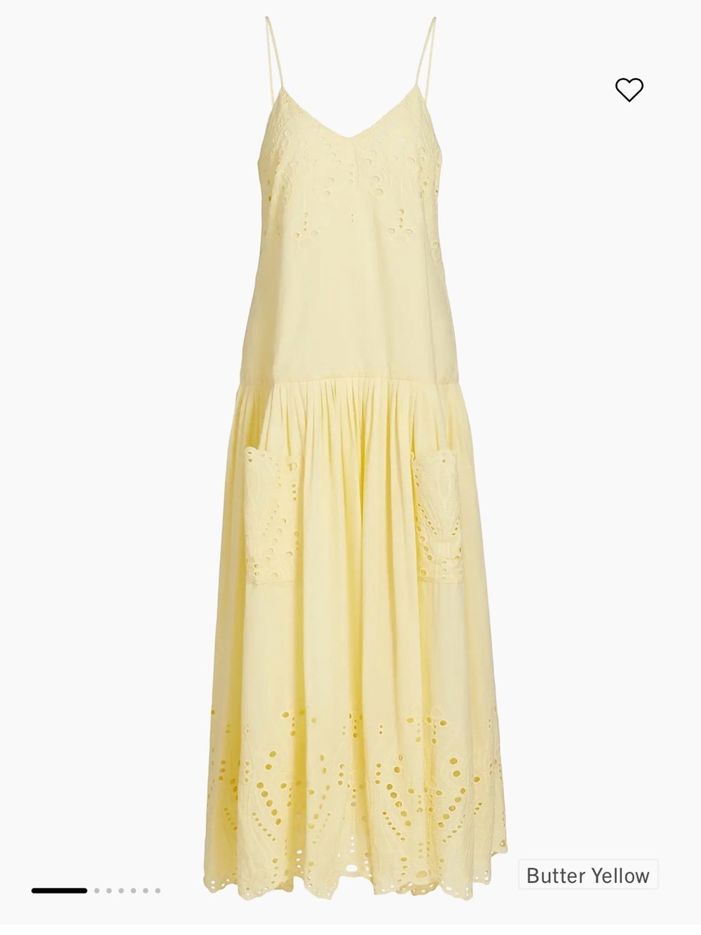 NWT HUNTER BELL Martin Butter Yellow Eyelet Cotton Maxi Dress - Size L